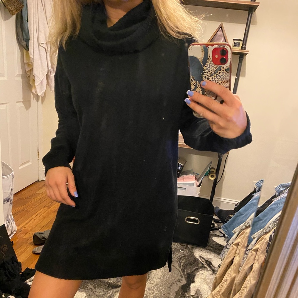 Lulus black cowl neck sweater dress